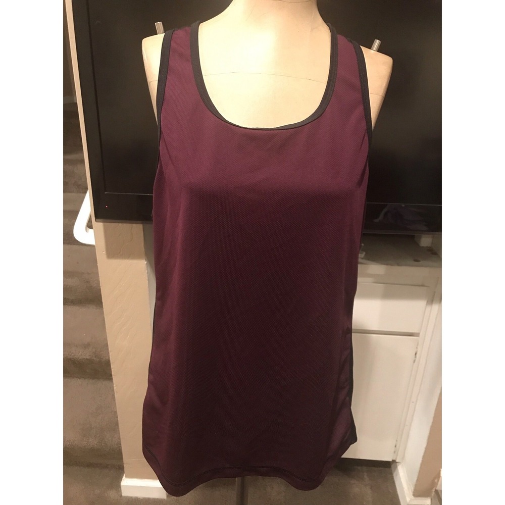 Z By Zella Shirt Sz XL Womens Racerback Lightweight Tank Top Purple Black Vented